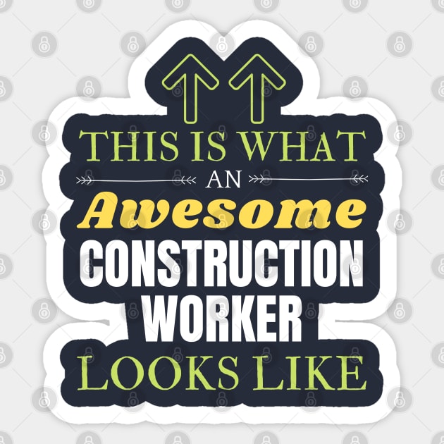 Construction worker Sticker by Mdath